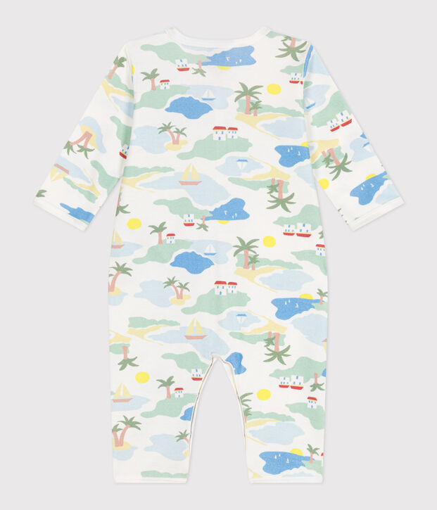 Pyjama b&eacute;b&eacute; en coton sans pieds imprim&eacute; blanc/multicouleur