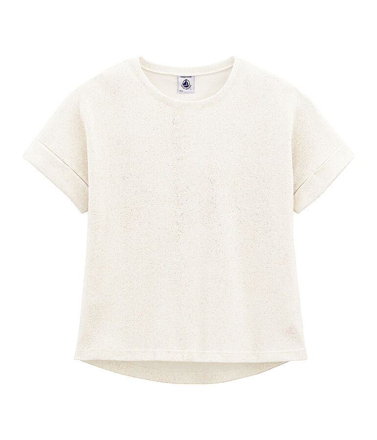 Tee-shirt &agrave; manches courtes enfant fille blanc/rose