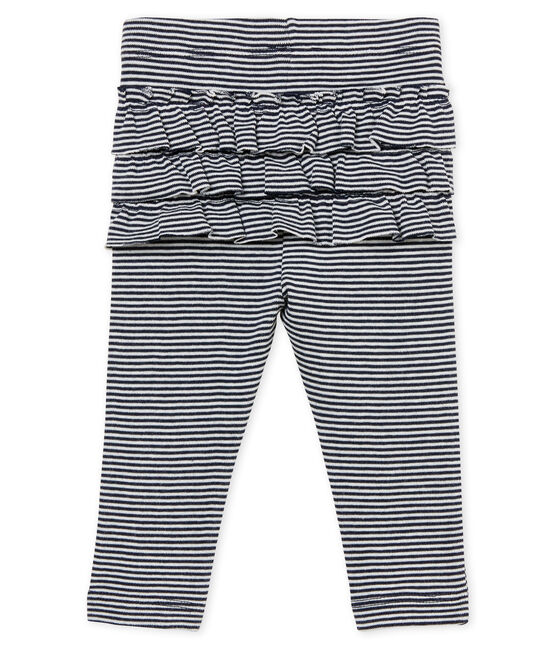 Legging bébé fille milleraies bleu SMOKING/blanc MARSHMALLOW