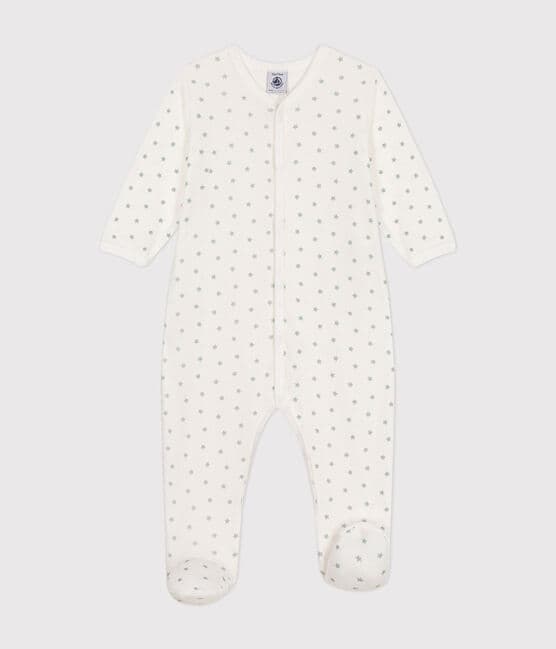 Pyjama bébé petit étoile en coton blanc MARSHMALLOW/ HERBIER