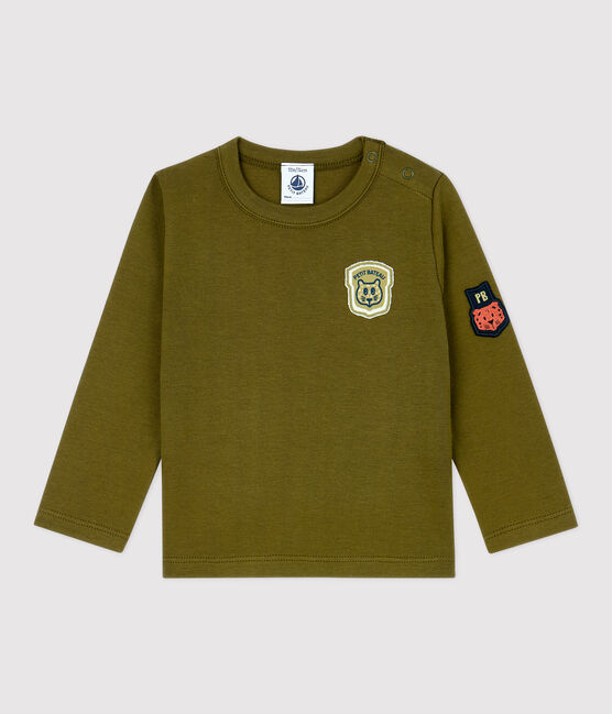 Tee-shirt en coton bébé vert MILITARY