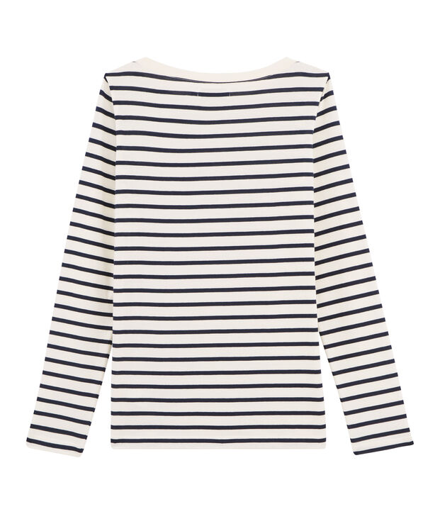 Tee shirt marini&egrave;re femme blanc/bleu