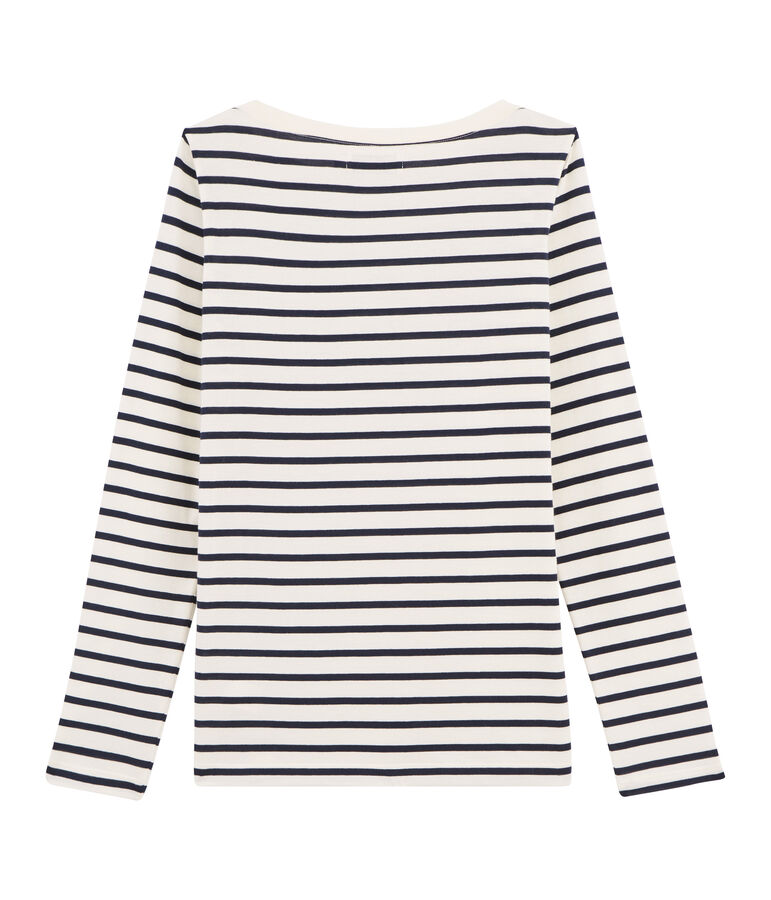 Tee shirt marini&egrave;re femme blanc/bleu