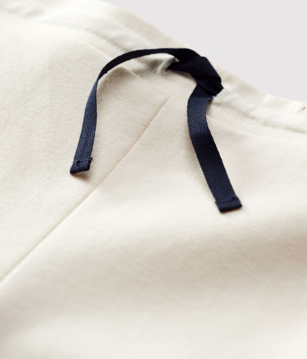 Pantalon confortable en coton enfant fille &eacute;cru