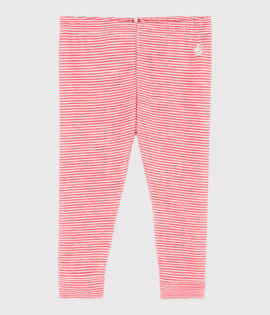 Legging milleraies bébé fille rose POPPY/blanc MARSHMALLOW