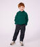 Sweatshirt &agrave; capuche enfant en coton uni vert fonc&eacute;