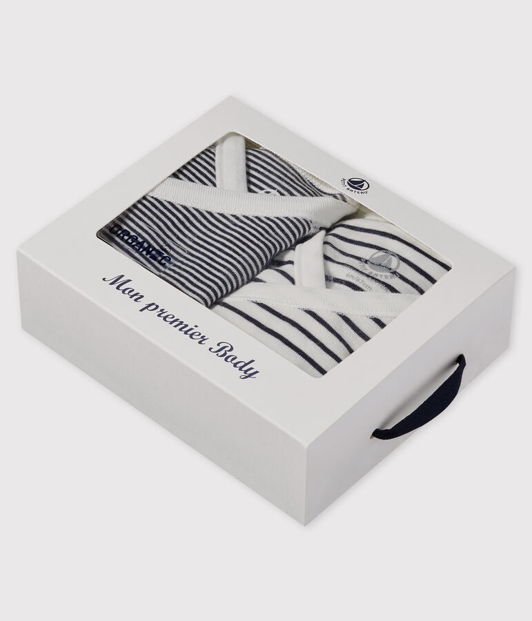 Lot body kimono et brassi&egrave;re &agrave; rayures b&eacute;b&eacute; en coton biologique multicouleur