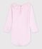 Body b&eacute;b&eacute; en coton uni &agrave; col rose clair