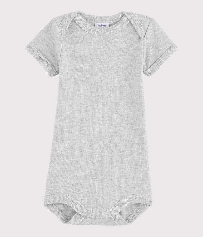 Body manches courtes b&eacute;b&eacute; gar&ccedil;on gris