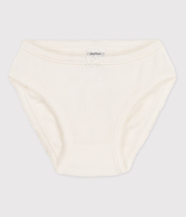 Culotte petite fille en coton blanc