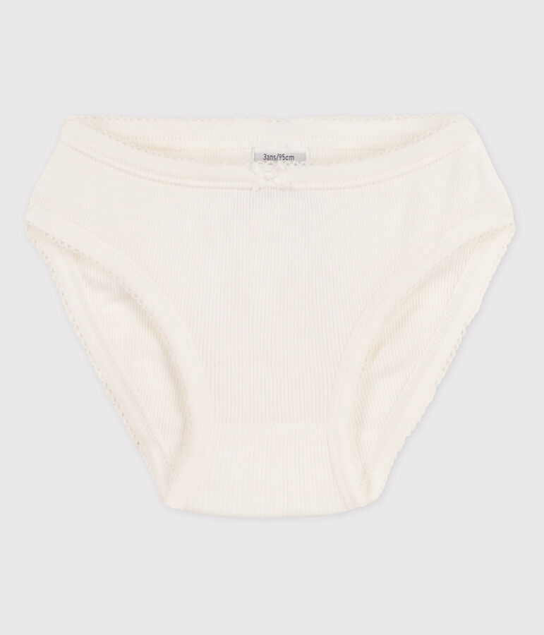 Culotte petite fille en coton blanc