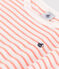 Robe enfant en coton éponge manches courtes à rayures orange MARSHMALLOW/ ABRICOT