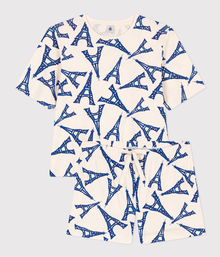 Pyjacourt Paris en coton femme blanc AVALANCHE/ MULTICO