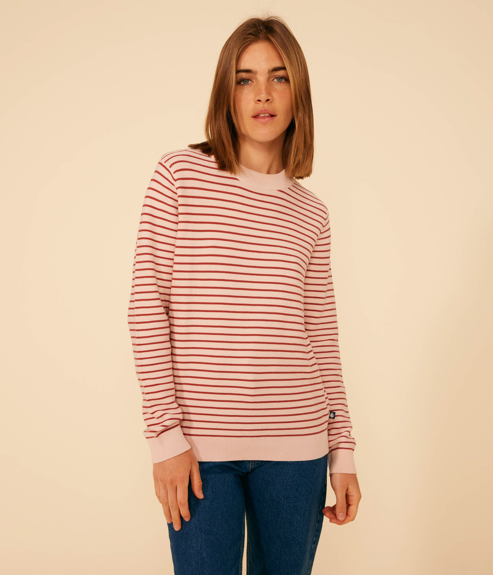 Pull Rayé Femme ICI & MAINTENANT - Taille 4 (grande Taille) - Manches Longues - Coton/polyester - Occasion Très Bon état