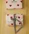 Tapis à langer en coton bébé blanc MARSHMALLOW/rouge TERKUIT