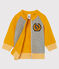 Cardigan zippé bébé garçon en tubique gris SUBWAY/jaune BOUDOR