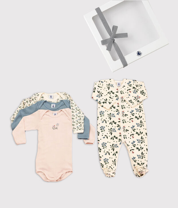 Coffret cadeau fleurs b&eacute;b&eacute; multicouleur