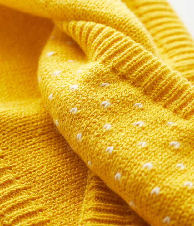 Snood b&eacute;b&eacute; avec jacquard jaune/blanc