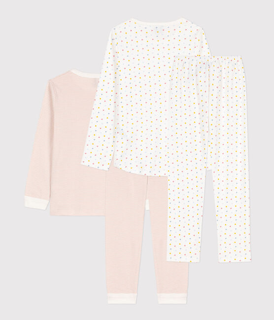 Lot de 2 pyjamas petits coeurs en coton petite fille variante 1