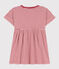 Robe rayée en jersey flammé enfant fille rose PAPI/beige AVALANCHE