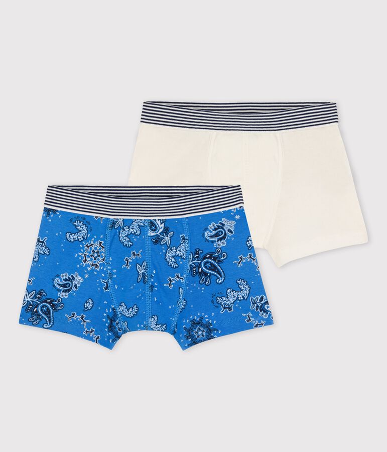 Lot de 2 boxers petit gar&ccedil;on bandana en coton biologique multicouleur
