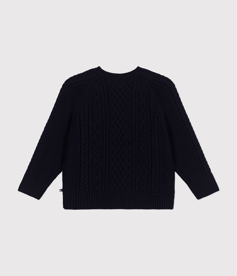 Pull irlandais en coton enfant fille / gar&ccedil;on bleu SMOKING