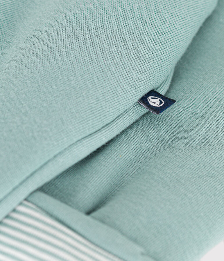 Combinaison longue ouatin&eacute;e &agrave; capuche en coton b&eacute;b&eacute; vert PAUL