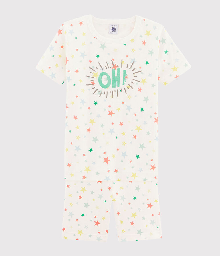 Pyjacourt petit gar&ccedil;on coupe tr&egrave;s ajust&eacute;e blanc MARSHMALLOW/blanc MULTICO