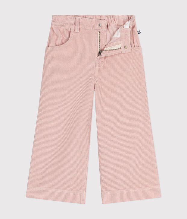Pantalon en velours enfant fille rose