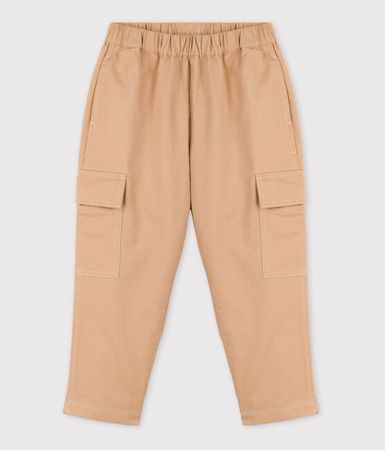 Pantalon cargo en sergé enfant fille / garçon beige TRENCH