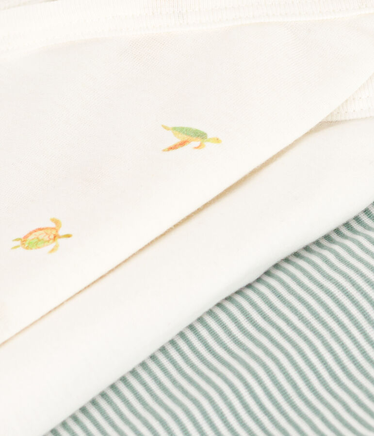 Lot de 3 bodies crois&eacute;s manches courts en coton b&eacute;b&eacute; variante 1