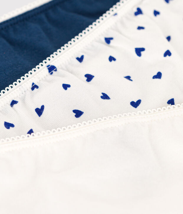 Lot de 3 culottes c&oelig;ur en coton et &eacute;lasthanne fille multicouleur