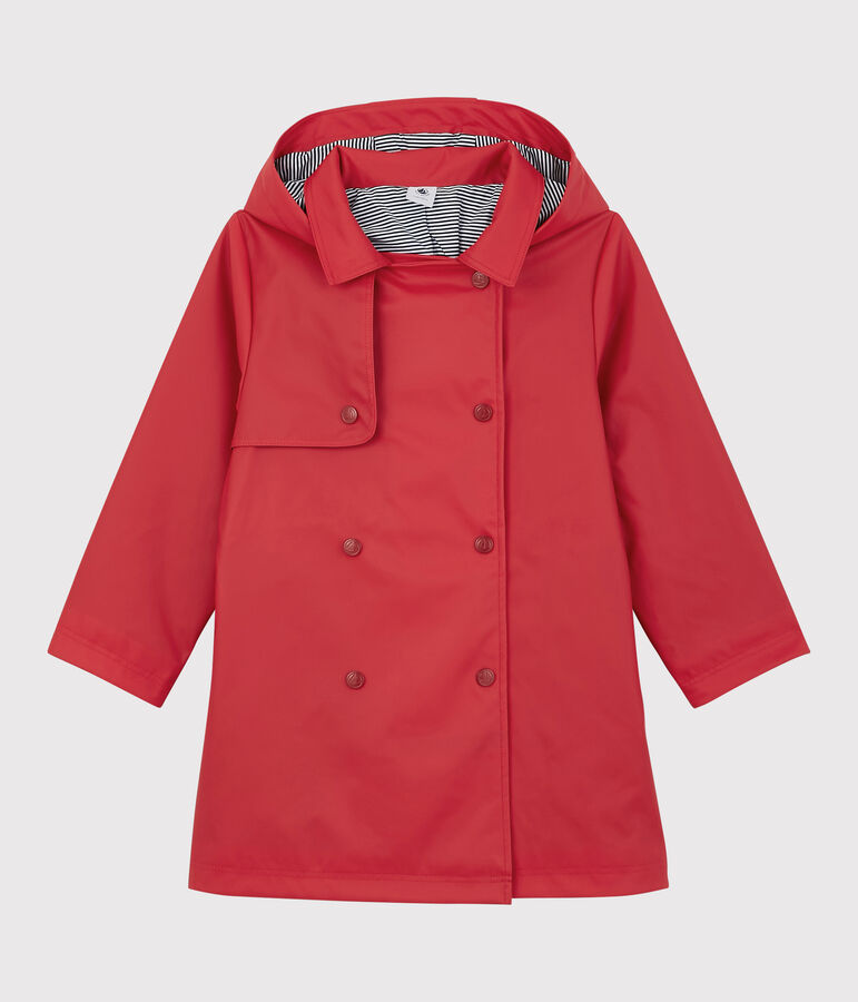 Trench &agrave; capuche enfant fille rouge TERKUIT