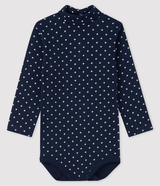 Body manches longues bébé garçon bleu SMOKING/blanc MARSHMALLOW