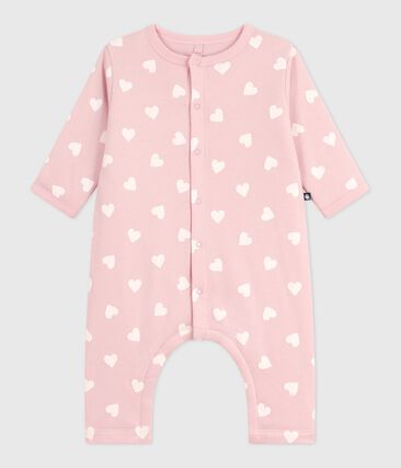 Combinaison ouatinée bébé en coton, imprimé cœurs