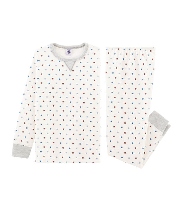 Pyjama petit gar&ccedil;on en tubique blanc/multicouleur