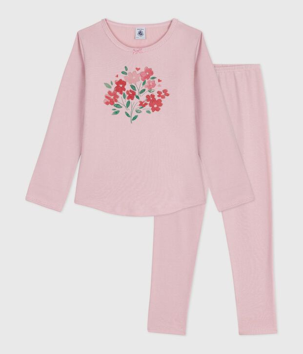 Pyjama enfant en coton rose clair