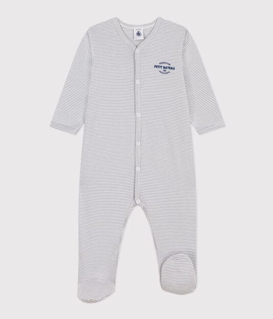 Pyjama bébé milleraies en coton PIGEON/ MARSHMALLOW