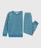 Pyjama fleur petite fille en velours POLOCHON/ MULTICO