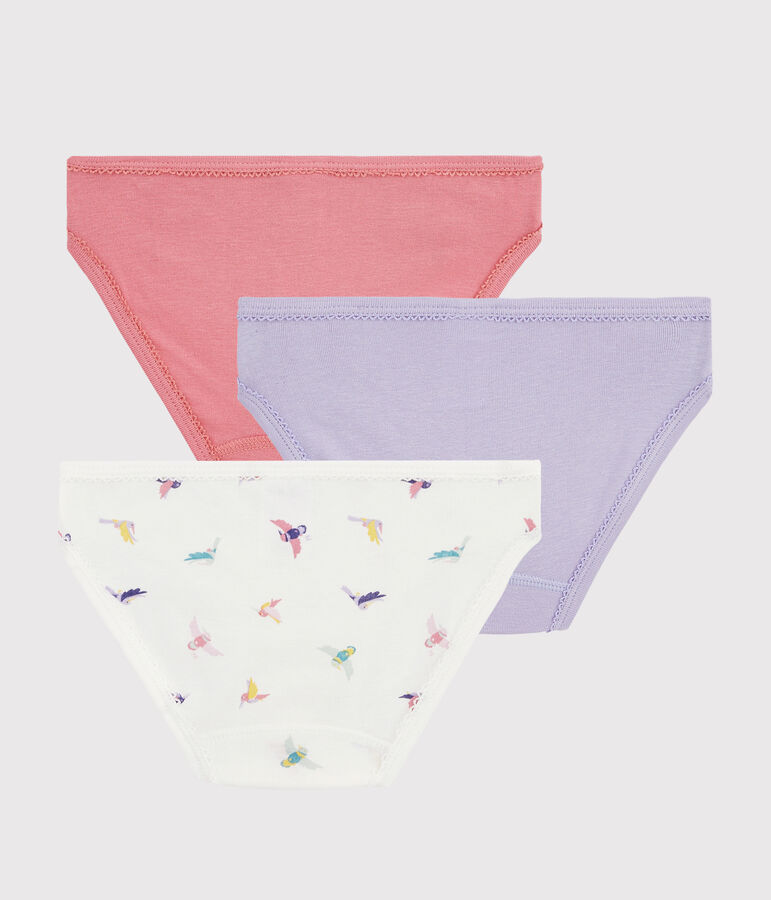 Lot de 3 culottes imprim&eacute; oiseau petite fille variante 1