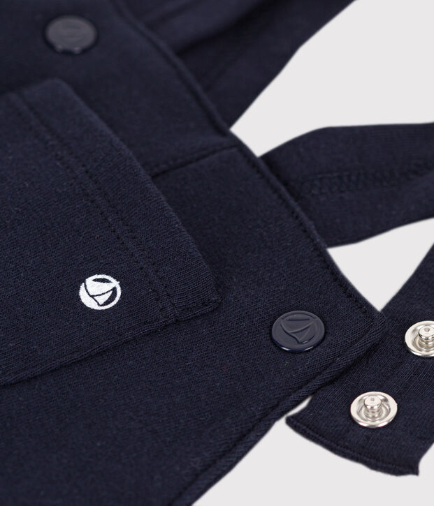 Salopette longue en jersey &eacute;pais b&eacute;b&eacute; bleu