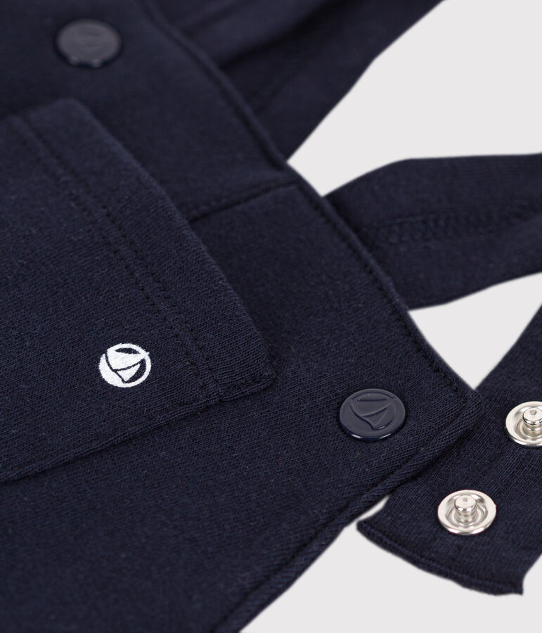 Salopette longue en jersey &eacute;pais b&eacute;b&eacute; bleu SMOKING