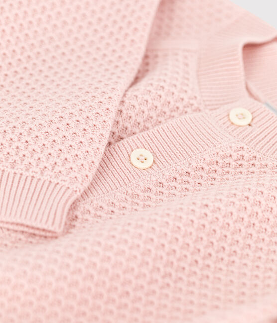 Cardigan bébé en tricot en coton rose SALINE