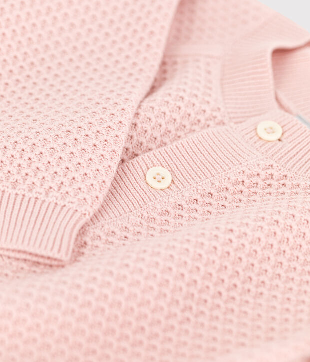Cardigan b&eacute;b&eacute; en tricot en coton rose