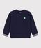 Sweatshirt enfant en coton uni bleu marine