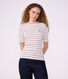 Tee-shirt femme en coton manches courtes &agrave; rayures