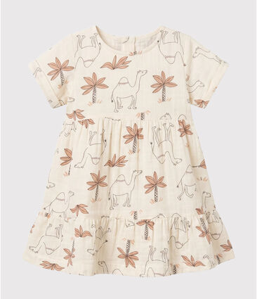Robe manches courtes bébé en gaze de coton imprimée