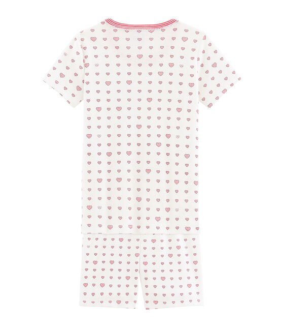 Pyjacourt petite fille coupe très ajustée blanc MARSHMALLOW/blanc MULTICO
