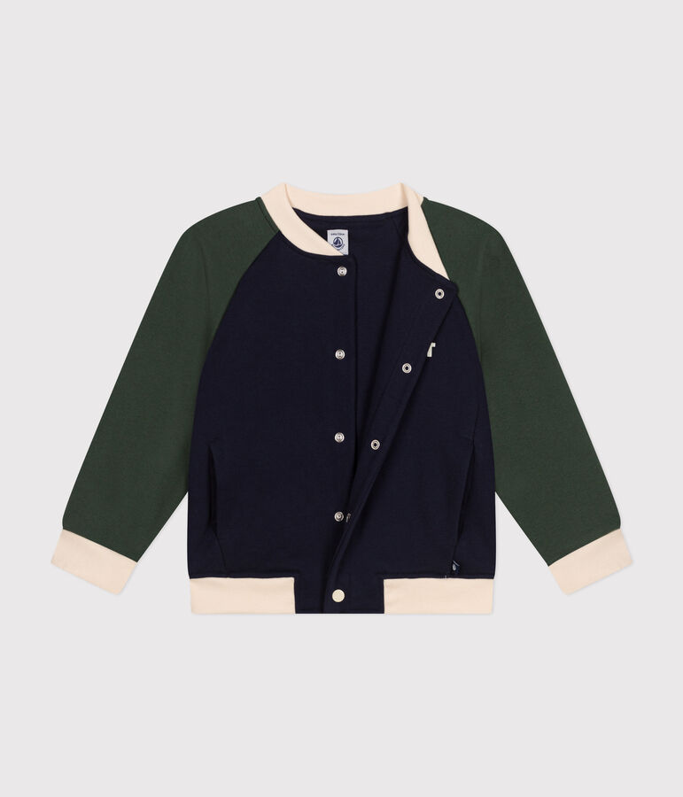 Teddy en molleton enfant gar&ccedil;on bleu SMOKING/blanc MULTICO