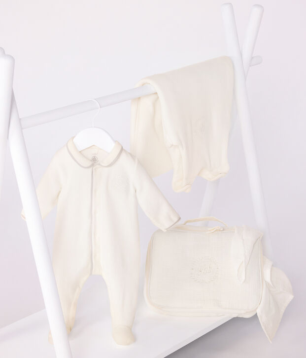 Valisette cadeau naissance en coton multicouleur